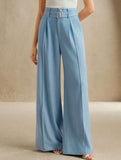 Stylish and casual high-waisted straight-leg pants