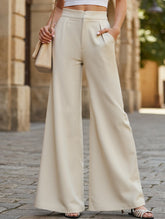 Casual high-waisted wide-leg pants