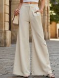Casual high-waisted wide-leg pants