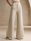 Casual high-waisted wide-leg pants