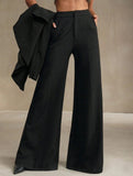 Casual high-waisted wide-leg pants