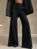 Casual high-waisted wide-leg pants