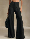 Casual high-waisted wide-leg pants