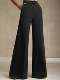 Casual high-waisted wide-leg pants