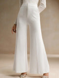 Casual high-waisted wide-leg pants