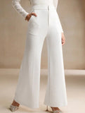 Casual high-waisted wide-leg pants