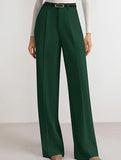 Solid color high-waisted suit pants