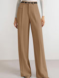 Solid color high-waisted suit pants