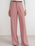 Solid color high-waisted suit pants