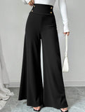 Casual flowy floor-length straight-leg pants