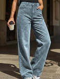 Retro loose-fitting rhinestone denim jeans