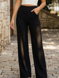 Fitness and workout wide-leg pants