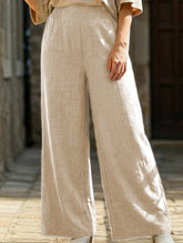 Casual high-waisted slimming wide-leg pants