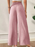 Casual high-waisted slimming wide-leg pants