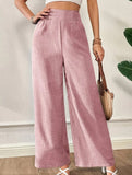 Casual high-waisted slimming wide-leg pants