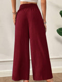 Casual high-waisted slimming wide-leg pants