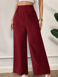 Casual high-waisted slimming wide-leg pants