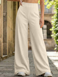 Slimming wide-leg pants for commuting