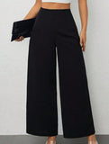 Slimming wide-leg pants for commuting