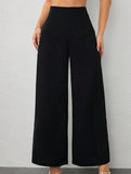 Slimming wide-leg pants for commuting