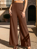 Slimming wide-leg pants for commuting