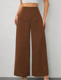 Slimming wide-leg pants for commuting