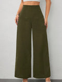 Slimming wide-leg pants for commuting