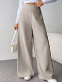 Slimming wide-leg pants for commuting