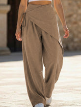 Loose-fitting, slimming, irregular wide-leg pants