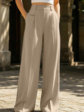 Versatile straight-leg floor-length suit pants