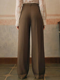 Versatile straight-leg floor-length suit pants