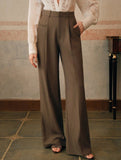 Versatile straight-leg floor-length suit pants