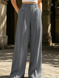 Versatile straight-leg floor-length suit pants