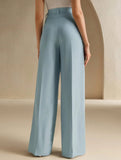 Versatile straight-leg floor-length suit pants