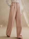 Versatile straight-leg floor-length suit pants