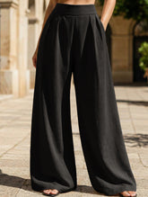 Stylish high-waisted wide-leg trousers for commuting