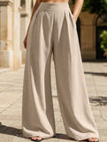 Stylish high-waisted wide-leg trousers for commuting