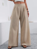 Stylish high-waisted wide-leg trousers for commuting