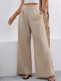 Stylish high-waisted wide-leg trousers for commuting