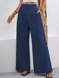 Stylish high-waisted wide-leg trousers for commuting