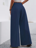 Stylish high-waisted wide-leg trousers for commuting
