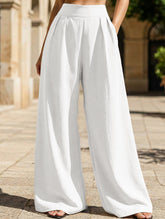 Stylish high-waisted wide-leg trousers for commuting