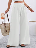 Stylish high-waisted wide-leg trousers for commuting