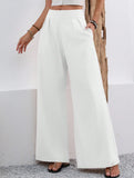 Stylish high-waisted wide-leg trousers for commuting