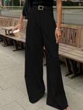 Minimalist style flowy suit trousers