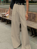 Minimalist style flowy suit trousers