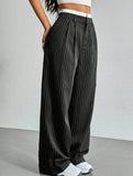 Sophisticated striped wide-leg trousers