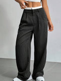 Sophisticated striped wide-leg trousers