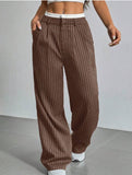 Sophisticated striped wide-leg trousers