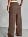 Sophisticated striped wide-leg trousers